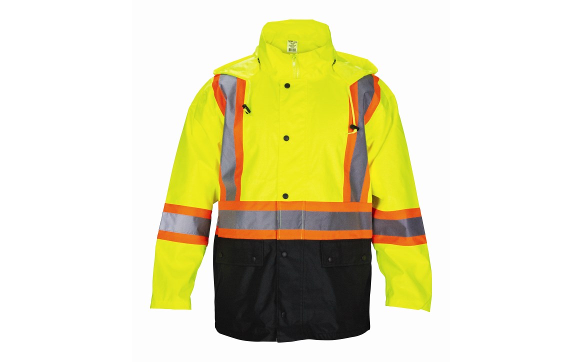 VESTE SOFTSHELL AVEC CAPUCHE NOIR/HI-VIS JAUNE taille XXL