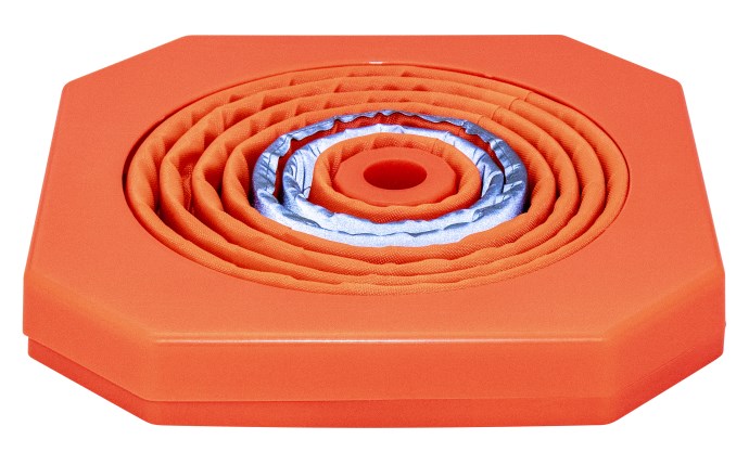 7522-18 - 18 Inch Collapsable Traffic Cone Collapsed Angled_HVTC7522-XX.jpg